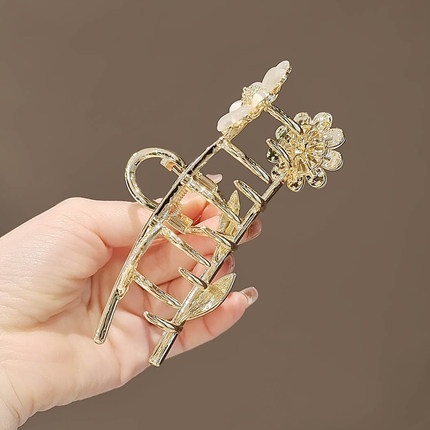 Kẹp tóc Haimeikang hình hoa cúc mạ vàng thời trang thanh lịch cho nữ