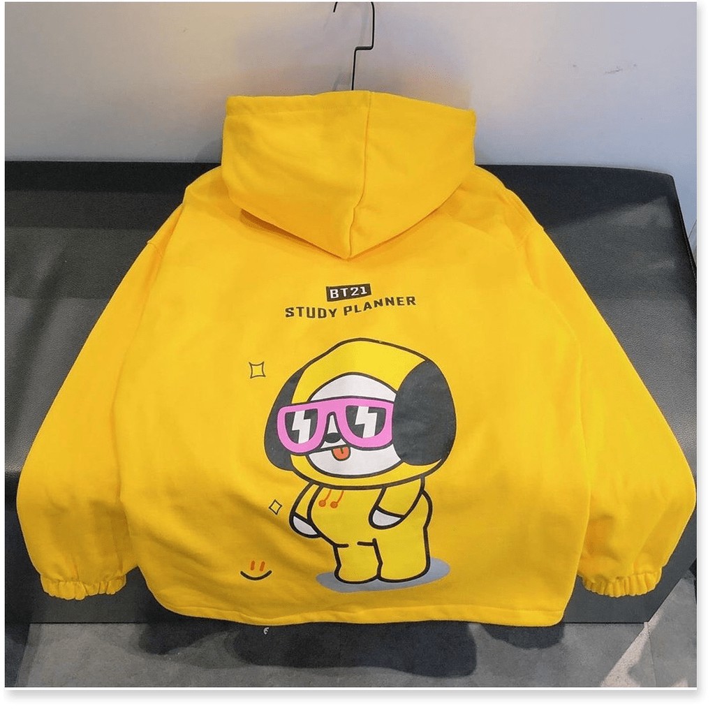 Áo khoác hoodie nữ thun nỉ form rộng có dây kéo BT21 | BigBuy360 - bigbuy360.vn
