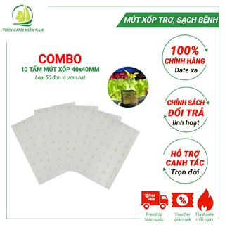 Đất ươm hạt trồng rau thủy canh bằng mút xốp khớp rọ~400 đv ươm (10 tấm 4x4)