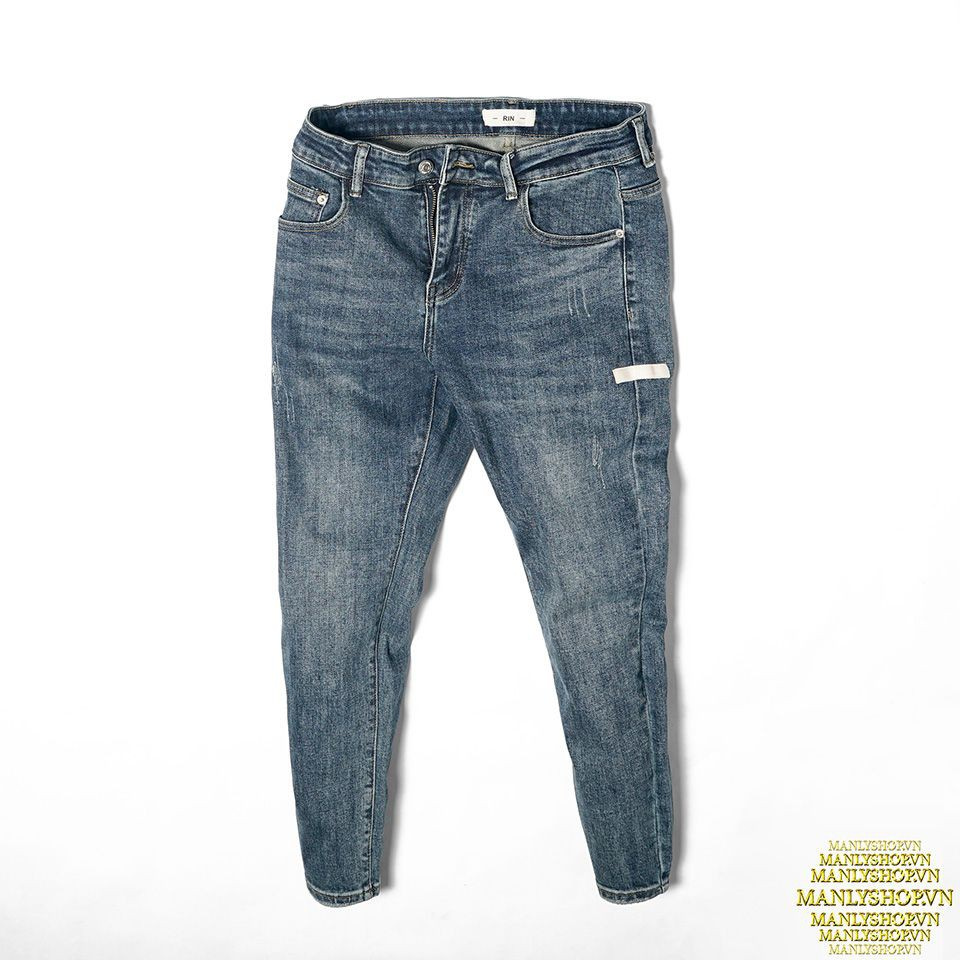 Quần jean nam đẹp, quần bò nam co giãn, màu Mid Blue 956 Manlyshop.vn