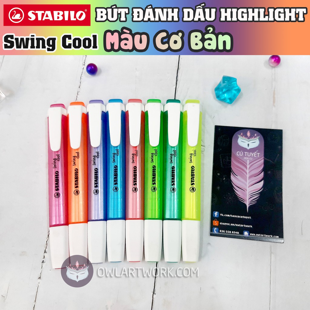 [CHÍNH HÃNG] Bút Dạ Đánh Dấu Stabilo Swing Cool Highlighter - Màu Basic (Made In Germany)