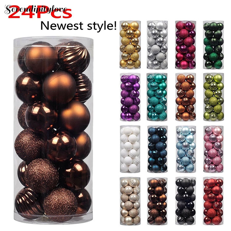 24 Trái Châu Lấp Lánh Trang Trí Cây Thông Noel