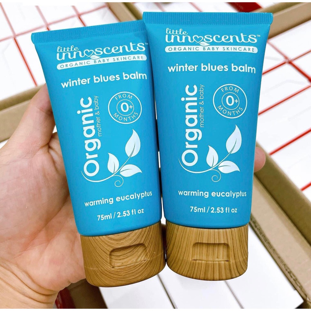 Dầu bôi ấm ngực cho Bé Little Innocents Organic 75ml Úc phòng ngừa cảm cúm,giảm ho,nghẹt mũi