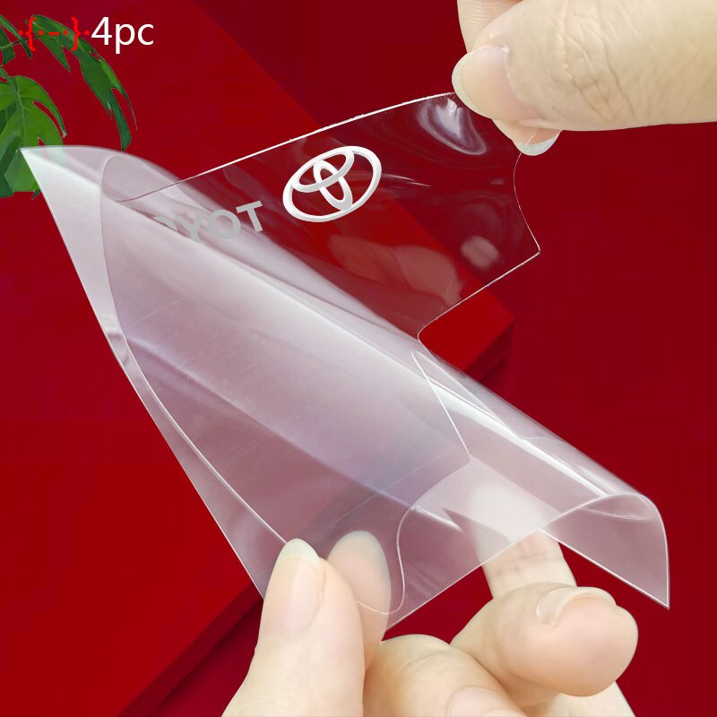 Bộ 8 miếng hình dán màu trong suốt bảo vệ tay nắm cửa xe ô tô Toyota Vios Corolla Cross Rush Fortuner Wigo Camry Innova