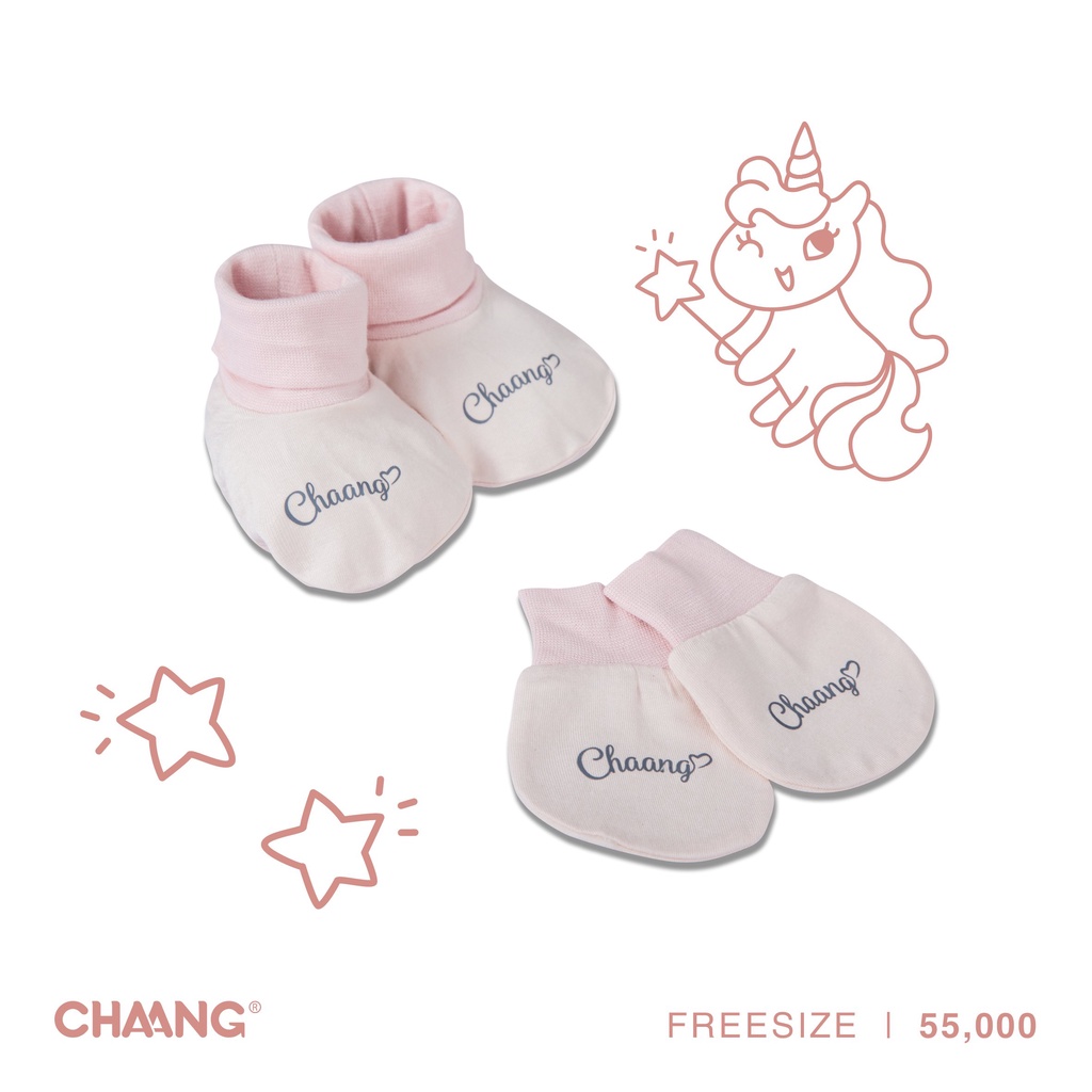 Set bao tay bao chân sơ sinh Chaang- BST sơ sinh Pony&amp;Dino Chaang