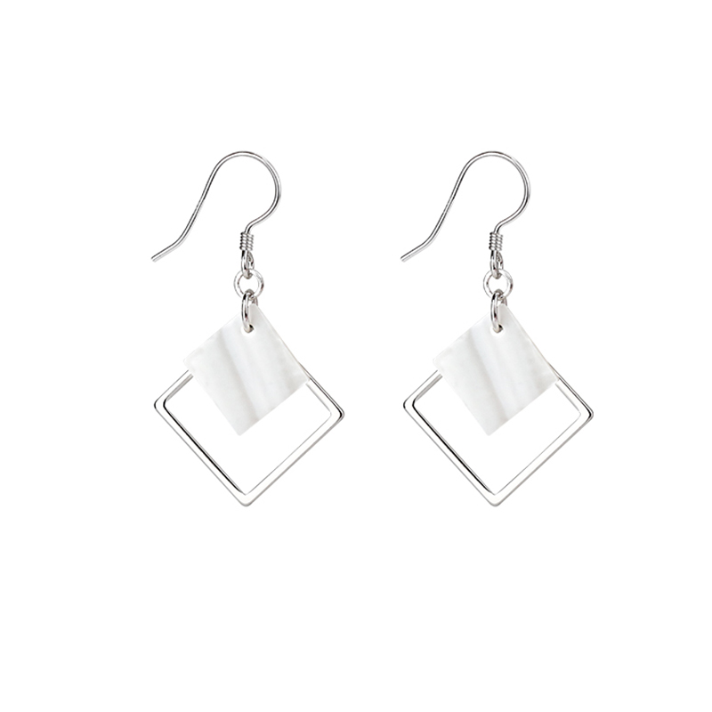 Đôi hoa tai móc hình vuông phong cách Hàn Quốc dành cho nữ