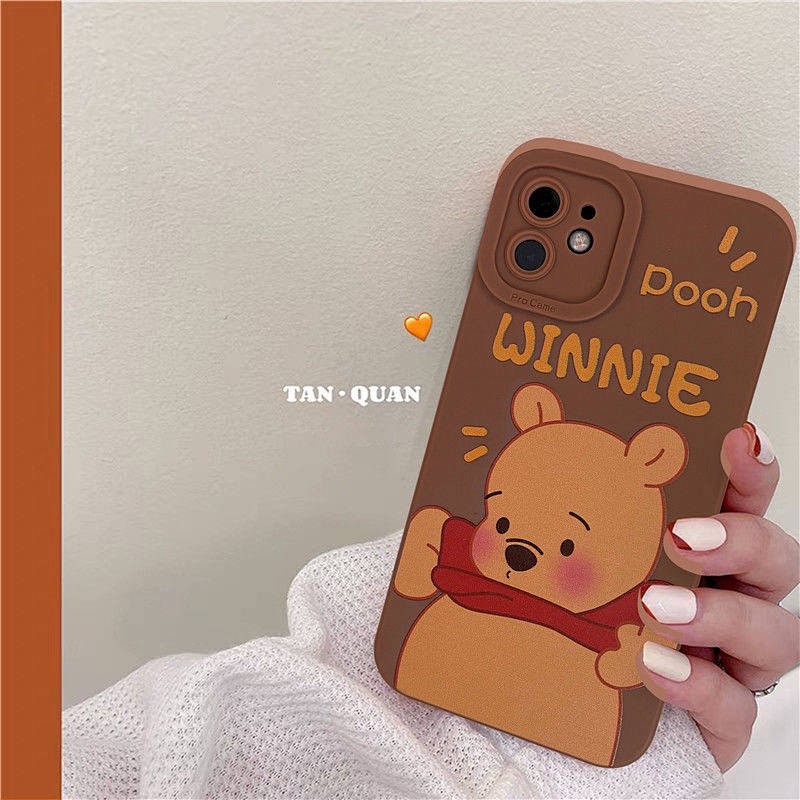 Xiaohongshu Same Style Iphone13pro Apple 11/12 Phone Case XR Pooh Bear Xsmax All-Inclusive 7/8Plus Y3y5