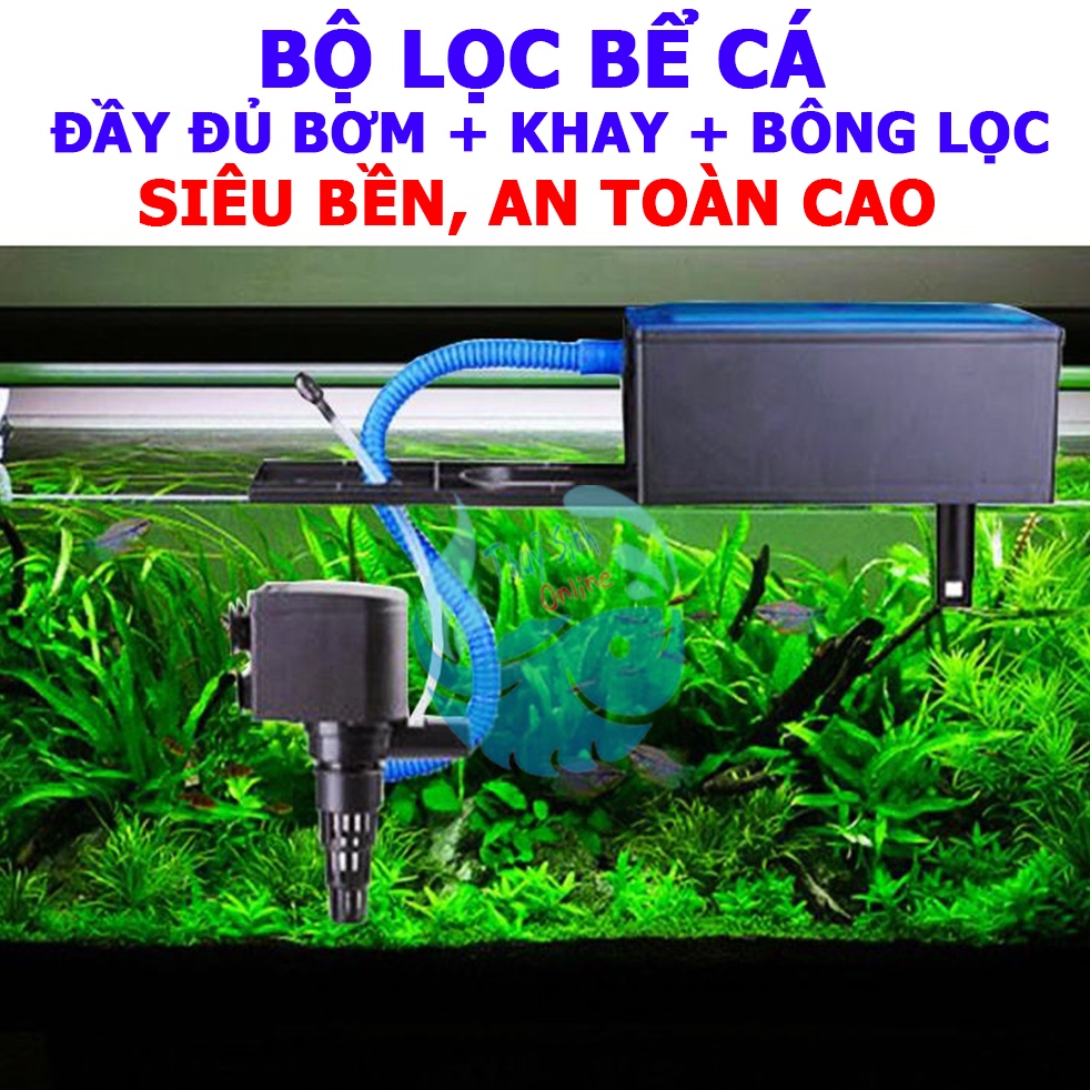 Lọc bể cá loại tốt hàng chính hãng, kèm máy bơm, bông lọc
