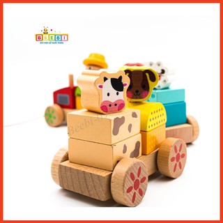 Xe chở thú - Đồ chơi gỗ cao cấp xuất khẩu Châu Âu