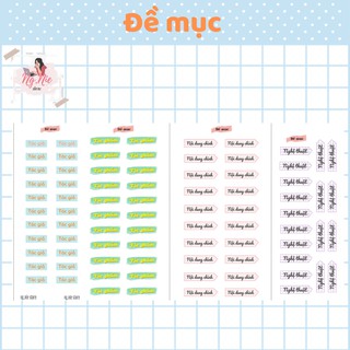 Sticker đề mục Ngữ Văn ,nhãn vở, ,