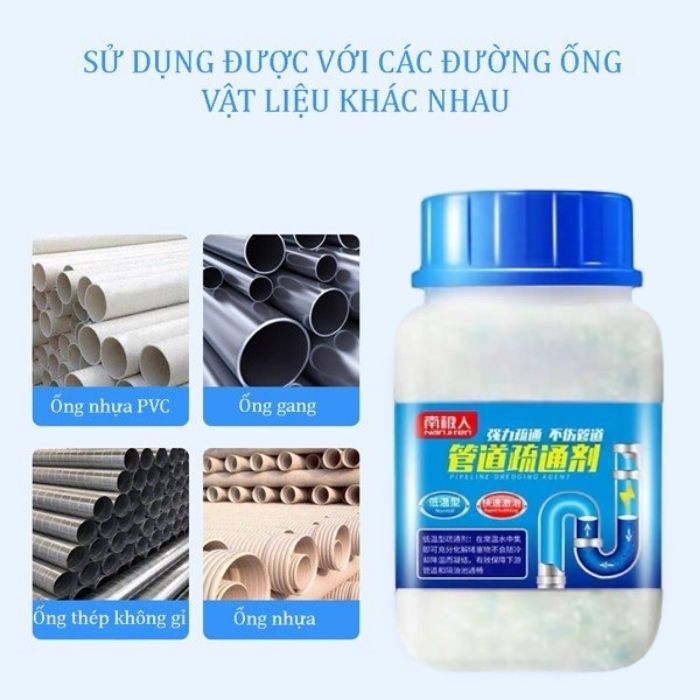 Bột thông cống Hàn Quốc thông tắc cống bồn cầu thuốc thông tắc nghẹt bể phốt cực mạnh 280g - BTC