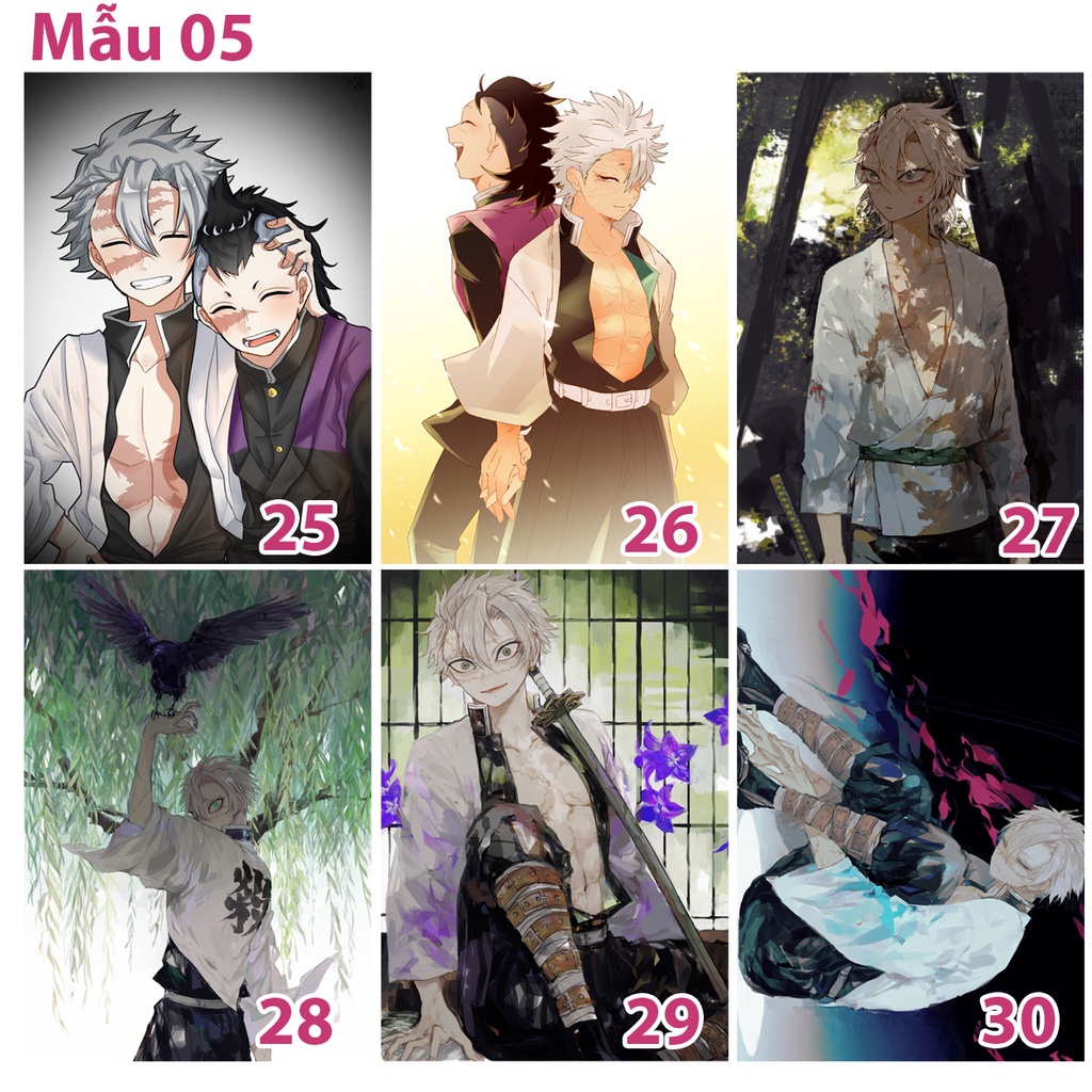 Poster/ Tranh dán tường anime Kimetsu No Yaiba nhân vật Shinazugawa Sanemi