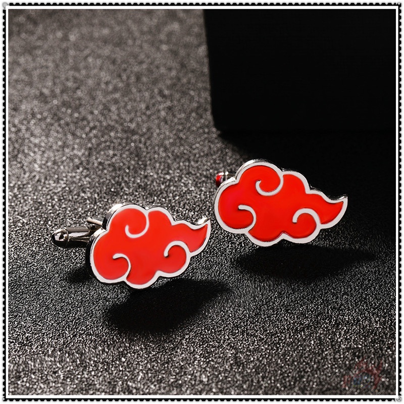 ♥ Khuy Măng Sét Hình Đám Mây Đỏ Akatsuki Naruto ♥ Set 2 Khuy Măng Sét Hình Anime Thời Trang Cho Nam