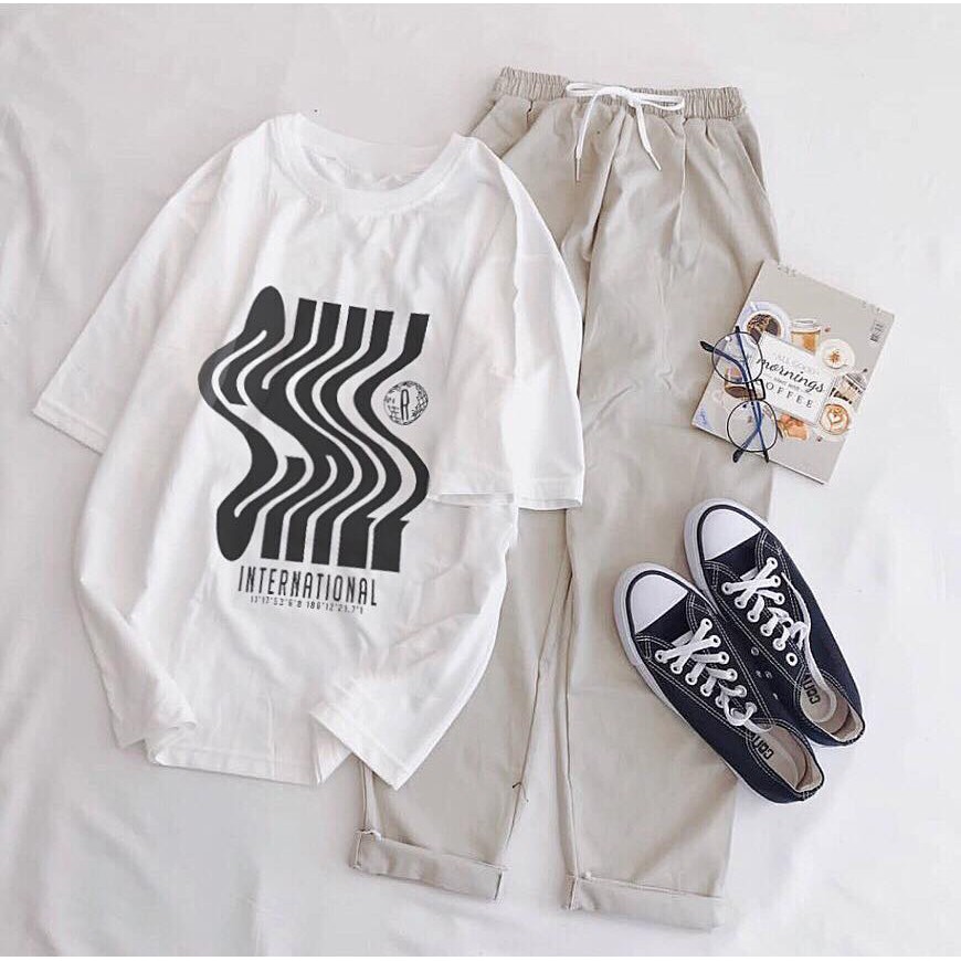 UNISEX - SET ÁO LƯỢN SÓNG + QUẦN CARO/ QUẦN KAKI