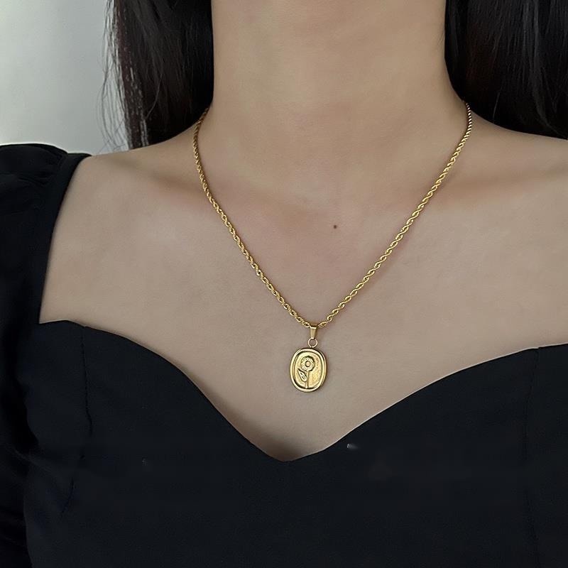 Vòng cổ Mặt Hình Hoa Hướng Dương Phong Cách Hàn Quốc Cổ Điển Sang Trọng