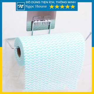 Móc Treo Cuộn Giấy Vệ Sinh, Khăn Lau Nhà Bếp Dán Tường Chất Liệu Inox Sang Trọng - Ngọc House