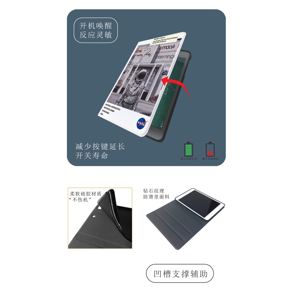 Bao Da Máy Tính Bảng Họa Tiết Phi Hành Gia Cho Apple iPad Air Pro 9.7 10.5 11 10.2 Inch Mini 1 / 2 / 3 / 4 / 5