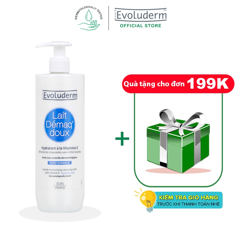 Sữa tẩy trang chiết xuất Vitamin E dành cho da thường Evoluderm 500ml