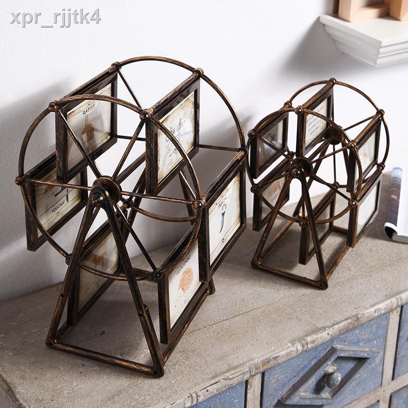 ▲ △ Bánh xe đu quay sáng tạo khung ảnh đặt bàn xoay cối xay gió album đồ trang trí nhỏ retro cá tính 4 inch 5