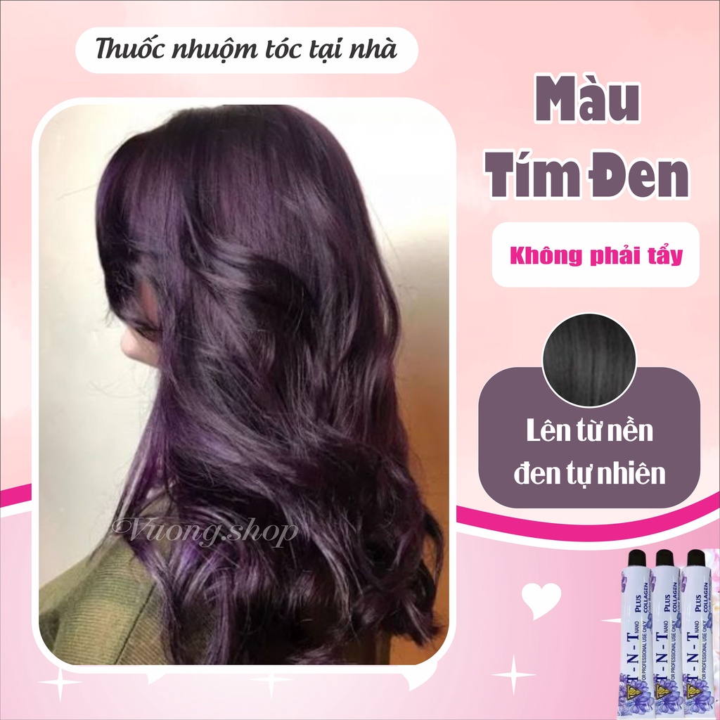 Thuốc Nhuộm Tóc Màu TÍM ĐEN Không Tẩy nhuộm tại nhà | Vuong.hair