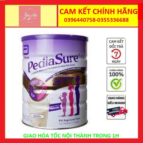 Sữa Bột Pediasure Úc nắp tím vị vani / dâu lon 850g hàng AIR date t11/2022