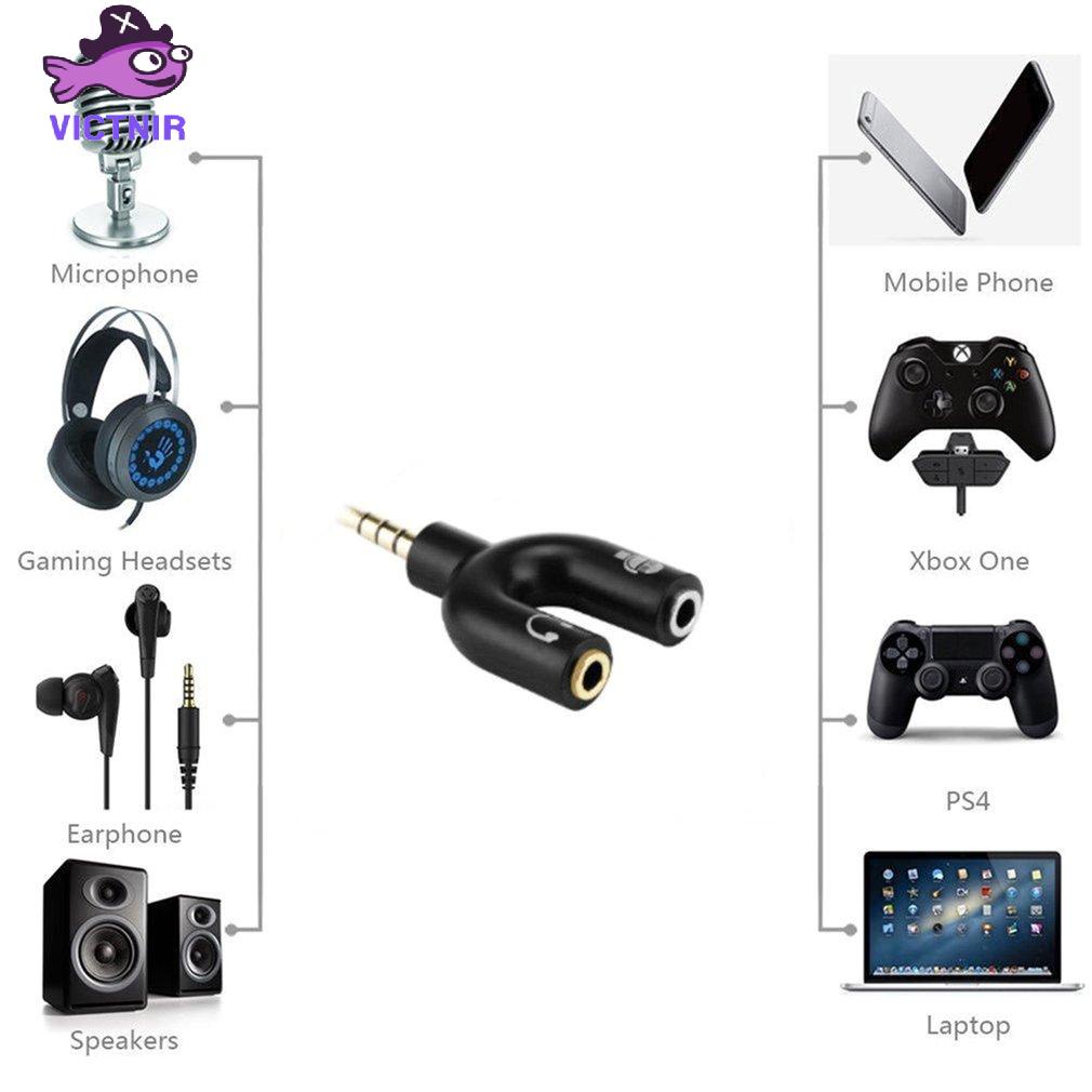 Headphone Mic 2 To 1 Splitter For PS4 For Xbox One Adapter  Headset