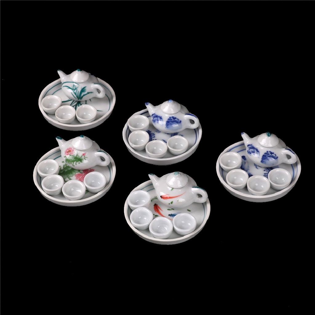 ## Kid Pretend Play Miniature Dining Ware Porcelain Tea Set Dish Cup Plate TOY .