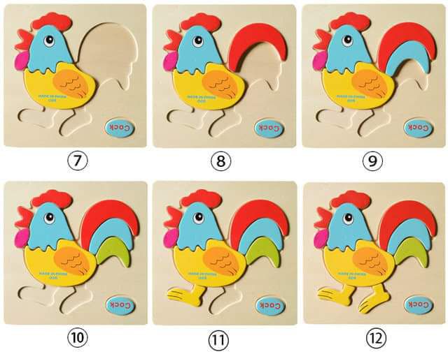 Combo 5 bảng ghép hình cho bé 1-3 tuổi ( mẫu động vật - hàng VN)