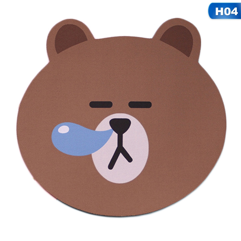 Line Friends Tấm Lót Chuột Máy Tính Bằng Pvc Chống Trượt Chống Thấm Nước In Hình Gấu Nâu Dễ Thương