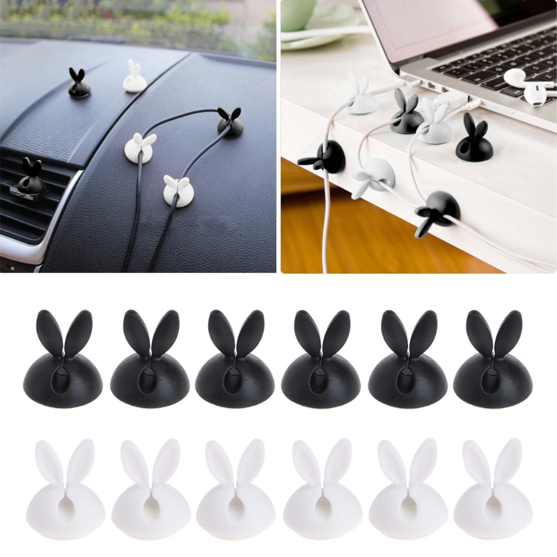 Set 6 phụ kiện giữ dây cáp hình thỏ tiện dụng