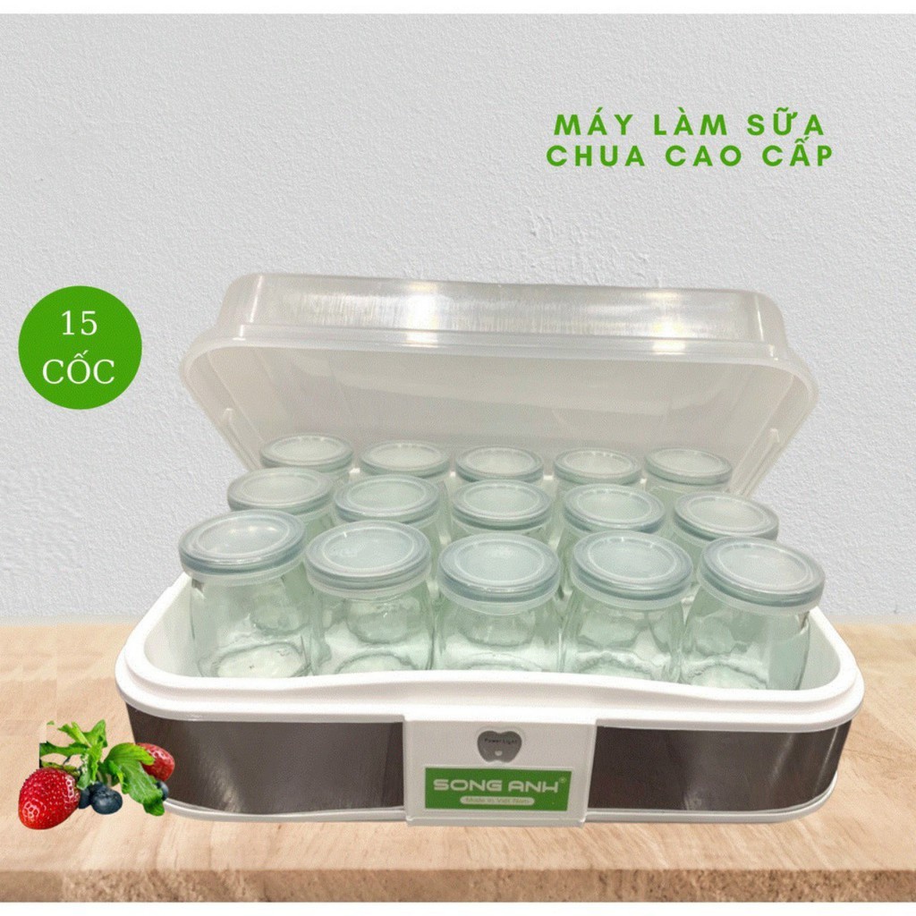 Máy làm sữa chua truyền thống, máy làm sữa chua Song Anh - Tặng 12 hũ thủy tinh 100ml