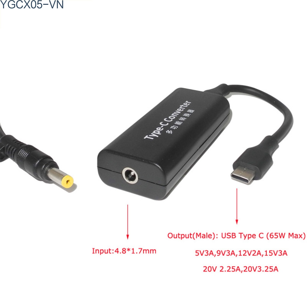 Dây Cáp Chuyển Đổi 45w Dc Sang Type C Usb Cho Laptop Lenovo / Hp | BigBuy360 - bigbuy360.vn