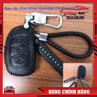 (GIÁ SỐC) Bao da chìa khóa smart key xe Hyundai i10, Hyundai Tucson, Hyundai Elantra