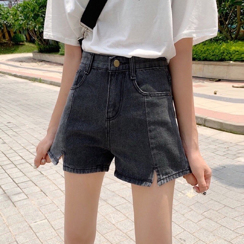 Quần Short Jean Đen Cạp Cao | BigBuy360 - bigbuy360.vn