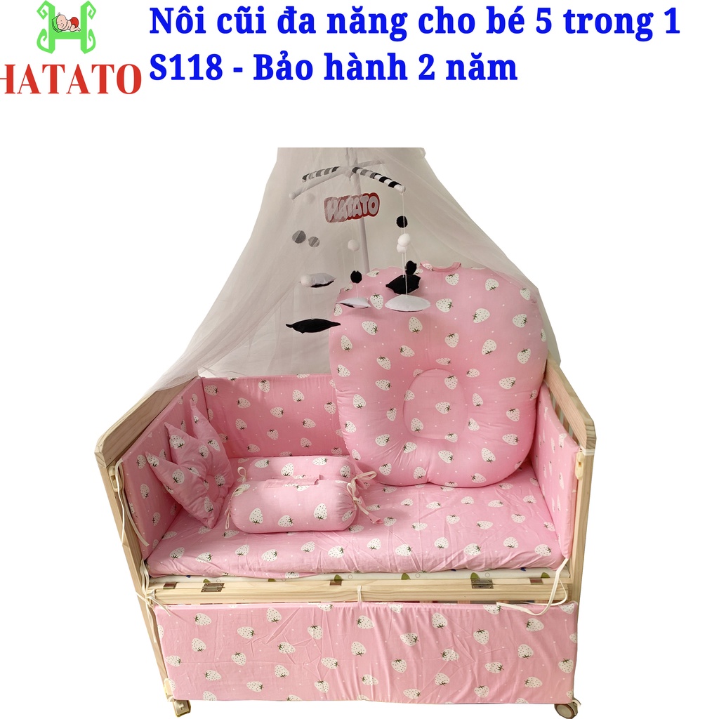 [Mã 1511FMCGSALE giảm 100K đơn 500K] Nôi cũi trẻ em S118 - BH 24 Tháng