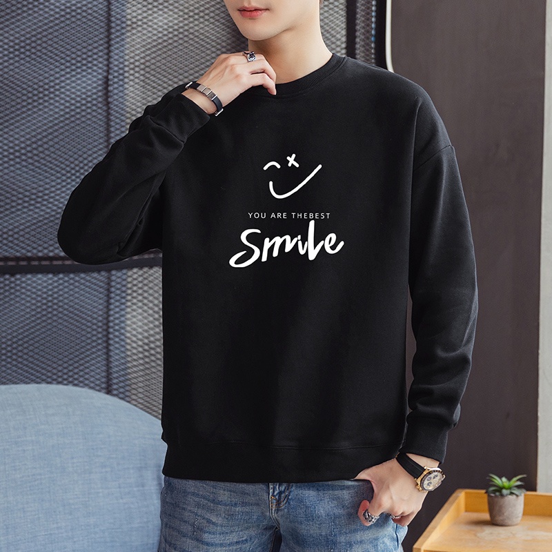 Áo nỉ tay dài cổ tròn cho nam size M-4XL