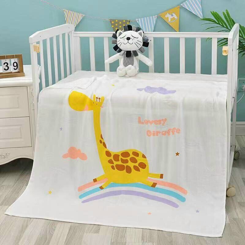 Chăn lụa cotton siêu mềm siêu mát, chăn Aden thoáng khí cho bé kích thước 1*1,2m