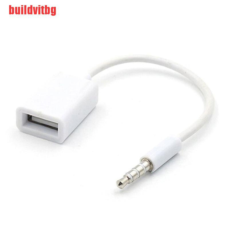 {buildvitbg}3.5mm male aux audio plug jack to usb 2.0 female converter cord cable car mp3 GVQ