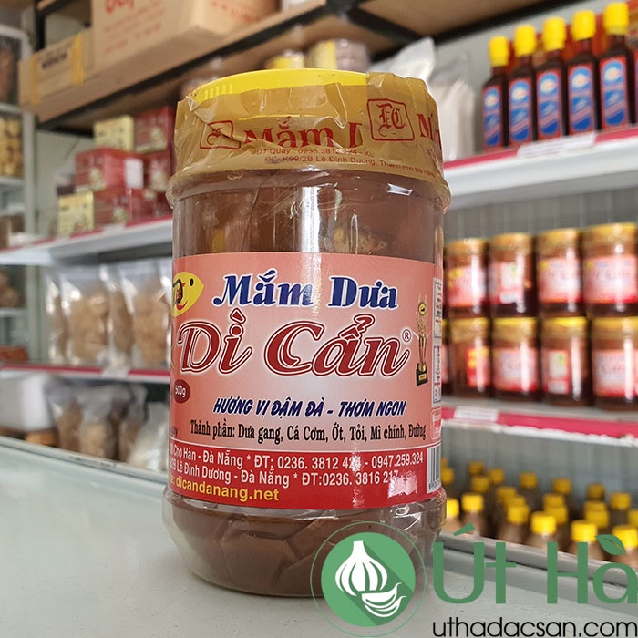 Mắm Dưa Dì Cẩn Hủ 500gr Nổi Tiếng Đà Nẵng Dưa Giòn Ngon Vị Đậm Đà - Út Hà Đặc Sản