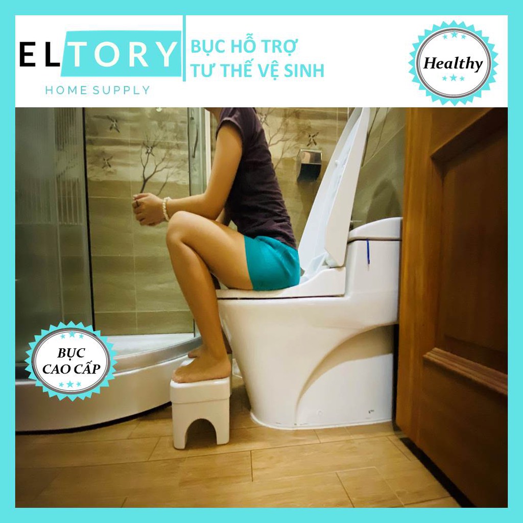 Bục kê chân toilet Eltory (Cao Cấp) - hỗ trợ tư thế vệ sinh, thiết kế tinh giản, giúp phòng chống táo bón, trĩ TS002