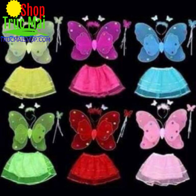 Bộ Cánh Bướm Có Đèn LED và Gậy Thiên Thần - Trang Phục Đáng Yêu Cho Bé Yêu Của Bạn - Tạo Phong Cách Tinh Nghịch