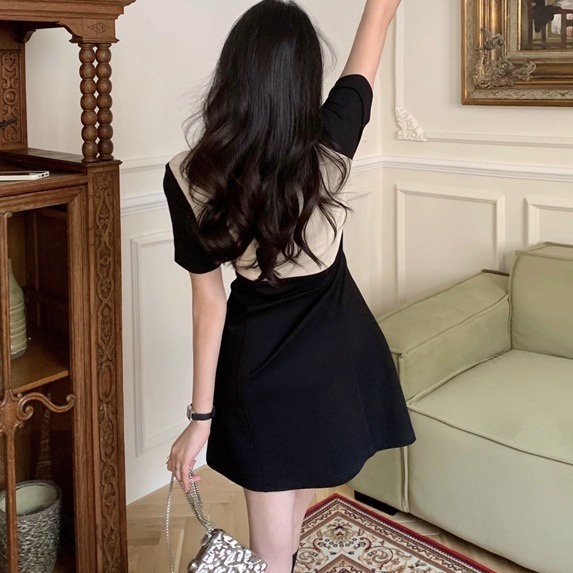 Đầm POLO Tay Ngắn Cổ POLO Eo Cao Thời Trang Trẻ Trung Cho Nữ