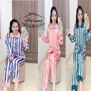 [MẪU MỚI] [CLIP] BỘ MẶC NHÀ PIJAMA LỤA SATIN CAO CẤP [HÀNG ĐẸP]