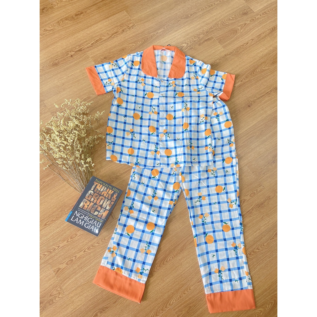 Bộ Pyjama Vải Mango Cao Cấp, Bộ Đồ Ngủ Nữ Thu Đông Thời trang Nhật Bản A/N Pijama