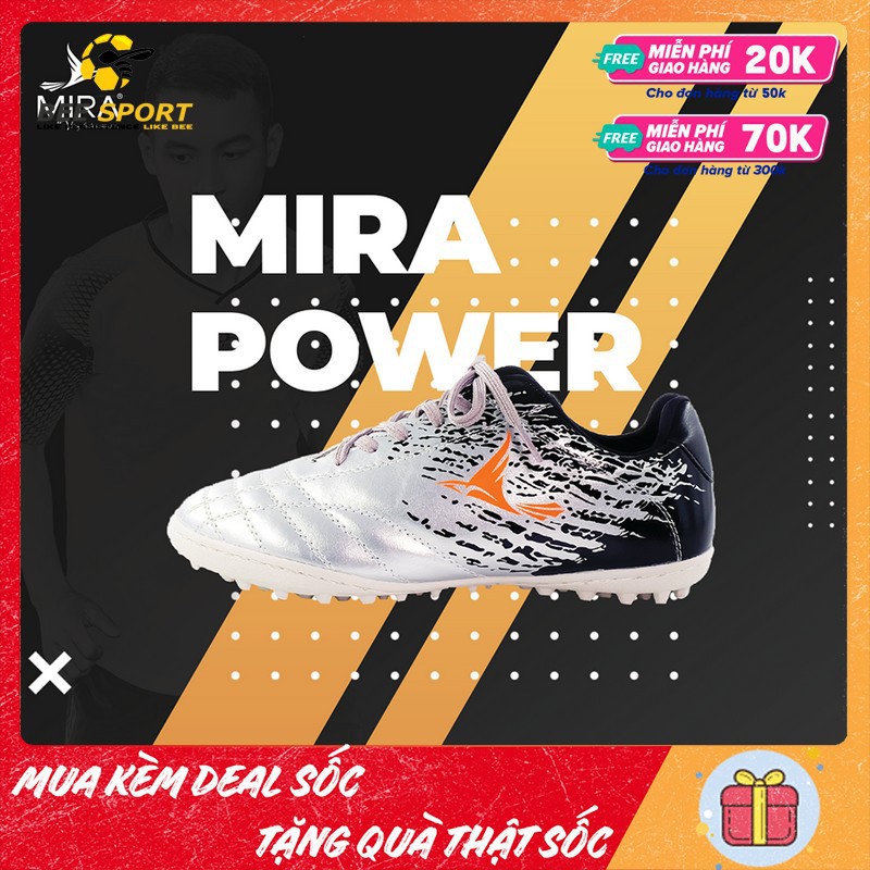 Giày bóng đá nam sân cỏ nhân tạo Mira Power TF - Giày đá banh chất lượng cao, da Microfiber, khâu full đế