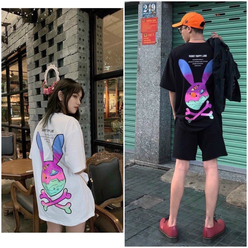 áo thun in nam nữ thỏ nhiều màu siêu hot hit