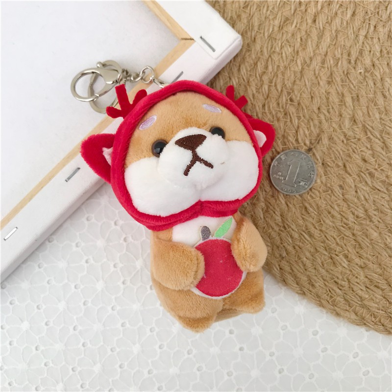 Móc Khóa Hình Chú Chó Shiba Cosplay Nhồi Bông Đáng Yêu Treo Balo, Túi Xách, Điện Thoại, Chìa Khóa 11cm