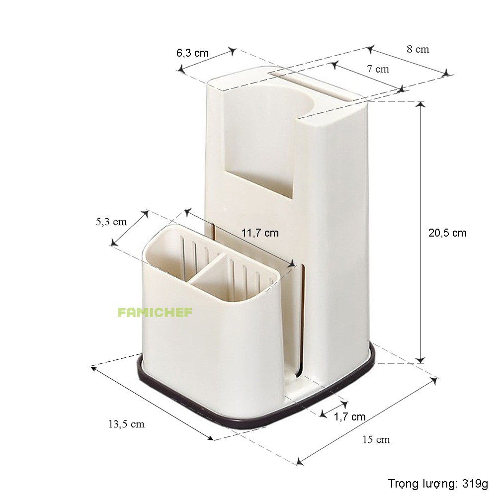 Ống để muỗng đũa thớt đa năng Tashuan TS-3391