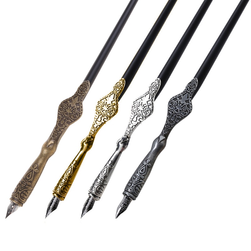 UU 1 Giá đỡ bút viết thư pháp bằng kim loại khắc họa tiết cổ điển