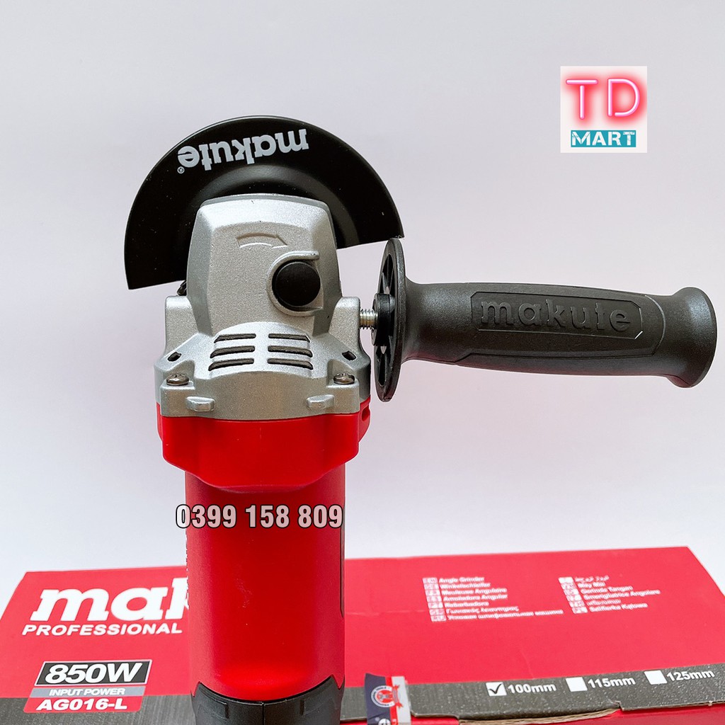 Máy mài cầm tay Makute AG016-L Red 850W Lõi Đồng, Chuôi Dài